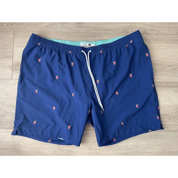 Bonobos Mens Size 2XL Swim Trunks Board Shorts Blue Lemonade Drinks Print 7" - Picture 1 of 4